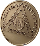 1 - 50 Year Large AA Medallion Heavy Bronze 39mm 1.5" Sobriety Chip