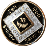 18 Month Official NA Medallion Color Tri-Plate Chip Blue Black Green Orange - RecoveryChip