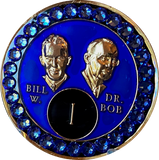 AA Founders Blue Tri-Plate Crystal Sapphire Swarovski Crystals Year 1 - 50