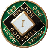 1 Year Official NA Medallion Color Tri-Plate Chip Blue Black Green Orange - RecoveryChip