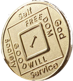 1 Year NA Medallion Highly Polished Clean Time Official Narcotics Anonymous Chip