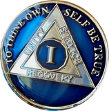 Popular 1 Year AA Medallions Gold Plated Sobriety Chips In Various Colors