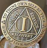 Popular 1 Year AA Medallions Gold Plated Sobriety Chips In Various Colors - RecoveryChip