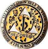 Popular 1 Year AA Medallions Gold Plated Sobriety Chips In Various Colors - RecoveryChip