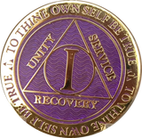 Popular 1 Year AA Medallions Gold Plated Sobriety Chips In Various Colors - RecoveryChip