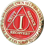 Popular 1 Year AA Medallions Gold Plated Sobriety Chips In Various Colors - RecoveryChip