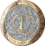 Popular 1 Year AA Medallions Gold Plated Sobriety Chips In Various Colors - RecoveryChip
