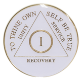 1 - 40 Year Glossy White Tri-Plate AA Medallion