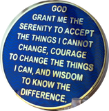18 Month AA Medallion Reflex Blue Gold Plated Sobriety Chip - RecoveryChip