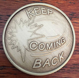 Keep Coming Back Swoosh Serenity Prayer Bronze Recovery Medallion Coin AA NA - RecoveryChip
