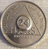 Bulk Lot Wholesale 100 Alcoholics Anonymous AA 24 Hours Desire Chip Medallion Aluminum Chips 24hrs - RecoveryChip