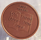 Step 3 Copper Twelve Step Medallion AA NA Recovery 12 Steps Serenity Prayer Chip - RecoveryChip