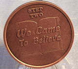 Step 2 Copper Twelve Step Medallion AA NA Recovery 12 Steps Serenity Prayer Chip - RecoveryChip