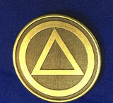Set of 5 Circle Triangle Serenity Prayer Bronze Recovery Medallion Coin Chip AA - RecoveryChip