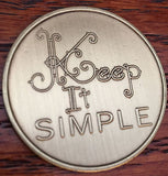 Keep It Simple Serenity Prayer Bronze Recovery Medallion Coin AA NA Chip - RecoveryChip