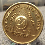 Alcoholics Anonymous 24 Hour Recovery Coin Chip Medallion Medal Token AA Hours - RecoveryChip