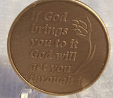 Higher Power Affirmation Recovery Medallion Chip Coin AA NA Bronze Alcoholics Anonymous God Sun Sky - RecoveryChip