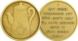 Bronze AA Coffee Pot Cup Medallion Alcoholics Anonymous Chip Sobriety Coin - RecoveryChip