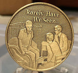 Man On A Bed Three Men Bronze Recovery Medallion Chip AA Alcoholics Anonymous - RecoveryChip