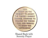 Lot of 3 Butterfly Serenity Prayer Bronze AA Al-Anon Recovery Medallion Coin - RecoveryChip