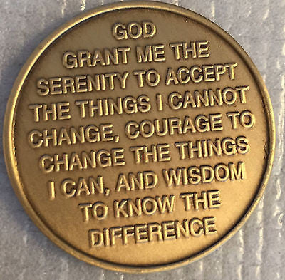 Keep It Simple Serenity Prayer Bronze Recovery Medallion Coin AA NA Ch ...