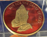 But For The Grace of God Serenity Prayer Medallion Chip Coin AA NA Praying Hands - RecoveryChip
