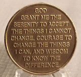To Thine Own Self Be True Serenity Prayer Bronze Medallion AA  Al-Anon NA Chip - RecoveryChip