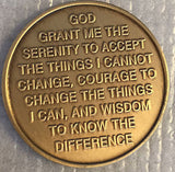 Vietnam Vets Serenity Prayer Bronze Recovery Medallion Coin Chip AA NA Vet - RecoveryChip