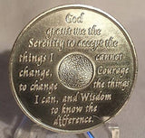 Blue & Silver Plated Any Year 1 - 65 AA Chip Alcoholics Anonymous Medallion Anniversary Coin - RecoveryChip