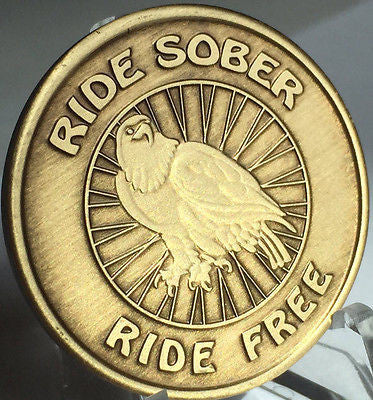 Ride Sober Ride Free Serenity Prayer Bronze Recovery Medallion Coin Chip AA NA - RecoveryChip