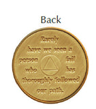 AA Founders Gold Plated HD Black & Orange Alcoholics Anonymous Medallion Chip Any Year 1 - 65 - RecoveryChip