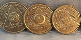 Lot of 20 Serenity Prayer Bronze Medallions AA Alcoholics Anonymous Chip Coins - RecoveryChip