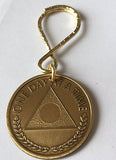 AA Alcoholics Anonymous One Day At A Time Serenity Prayer Chip Key Chain Tag - RecoveryChip