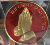 But For The Grace of God Serenity Prayer Medallion Chip Coin AA NA Praying Hands - RecoveryChip