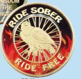 Ride Sober Ride Free Flames & Black Eagle Recovery Medallion Coin Chip Colored - RecoveryChip