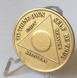 Plain Front No Number AA Alcoholics Anonymous Bronze Medallion Chip Serenity Prayer Coin - RecoveryChip
