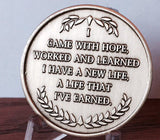 Veterans In Recovery Eagle American Flag Bronze Medallion Chip AA NA - RecoveryChip
