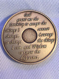Set of 12 Monthly Bronze AA Alcoholics Anonymous Medallion Month 1 - 11 & 24hrs - RecoveryChip