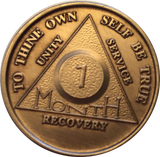 AA Month Medallion Bronze Alcoholics Anonymous Sobriety Chip Coin 1 2 3 4 5 6 7 8 9 10 11 18 - RecoveryChip