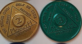 6 Pack of AA Medallions Aluminum Set 1 2 3 6 9 Month & 24 Hours - RecoveryChip