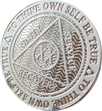 1 2 3 4 5 10 20 25 30 40 or 24 Hours .999 Fine Silver AA Medallion Standard Size Sobriety Chip