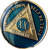 1 - 40 Year AA Medallion Midnight Blue Tri-Plate Sobriety Chip