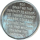 3 Year .999 Fine Silver Mirror Finish AA Medallion Recoverychip Reflex Sobriety Chip