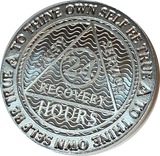 24 Hours .999 Fine Silver Mirror Finish AA Medallion Recoverychip Reflex Sobriety Chip
