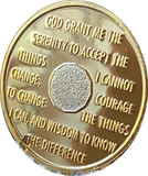24 Hours AA Medallion 1.5" Large Challenge Coin Premium 22k Gold Plated Sobriety Chip