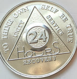 Bulk Roll Pack of 25 Aluminum AA Medallions Month 1 2 3 4 5 6 7 8 9 10 11 or 24 Hours