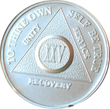 25 Year AA Medallion .999 Fine Silver Sobriety Chip