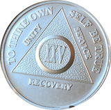 25 Year AA Medallion .999 Fine Silver Sobriety Chip
