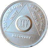 25 Year AA Medallion .999 Fine Silver Sobriety Chip