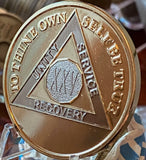 25 Year AA Medallion 1.5" Large Challenge Coin Premium 22k Gold Plated Sobriety Chip